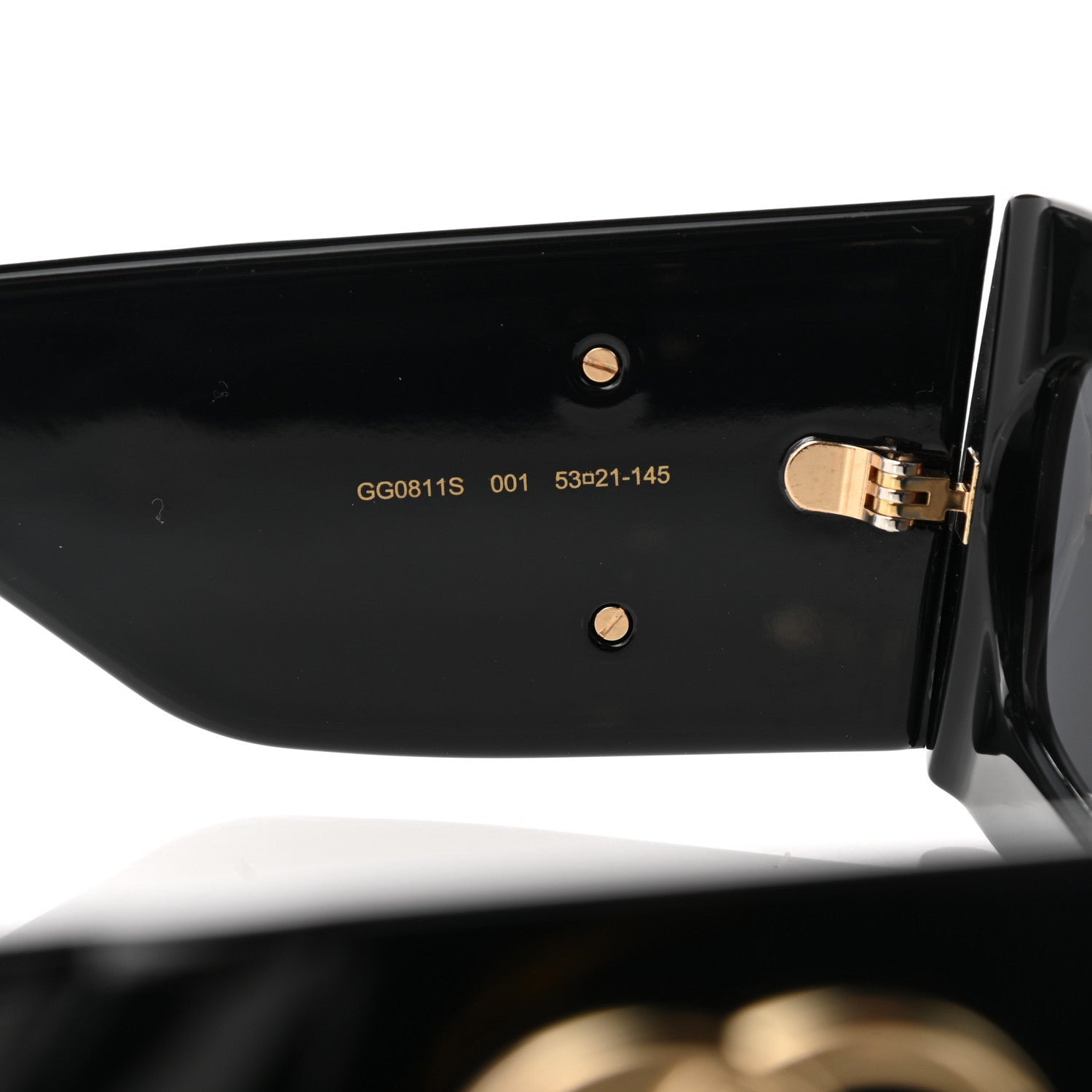 Gucci Acetate Rectangular Sunglasses GG0811S Black 6 of 9