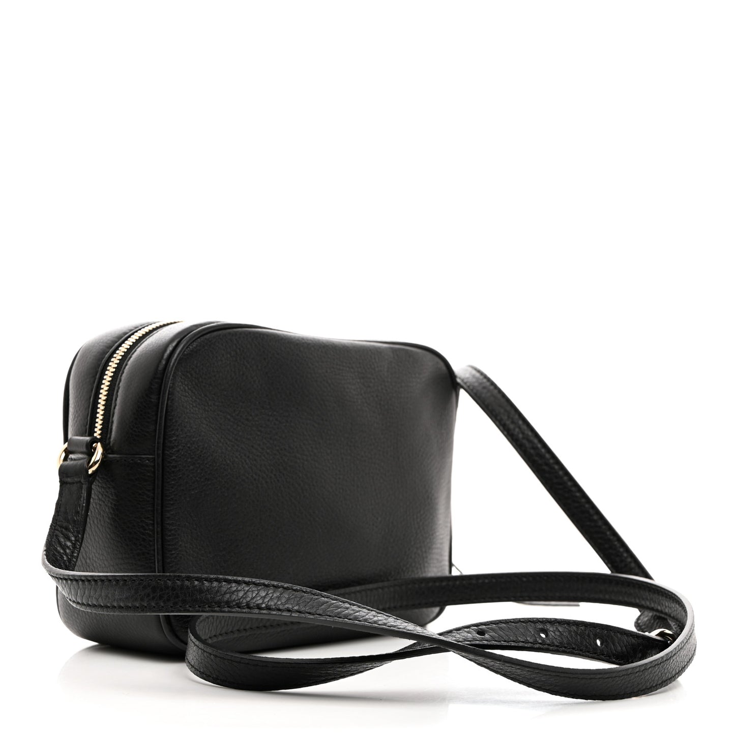 Pebbled Calfskin Small Soho Disco Bag Black