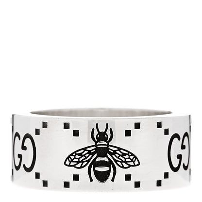 Gucci Sterling Silver GG Bee Band Ring 54 7 1 of 6