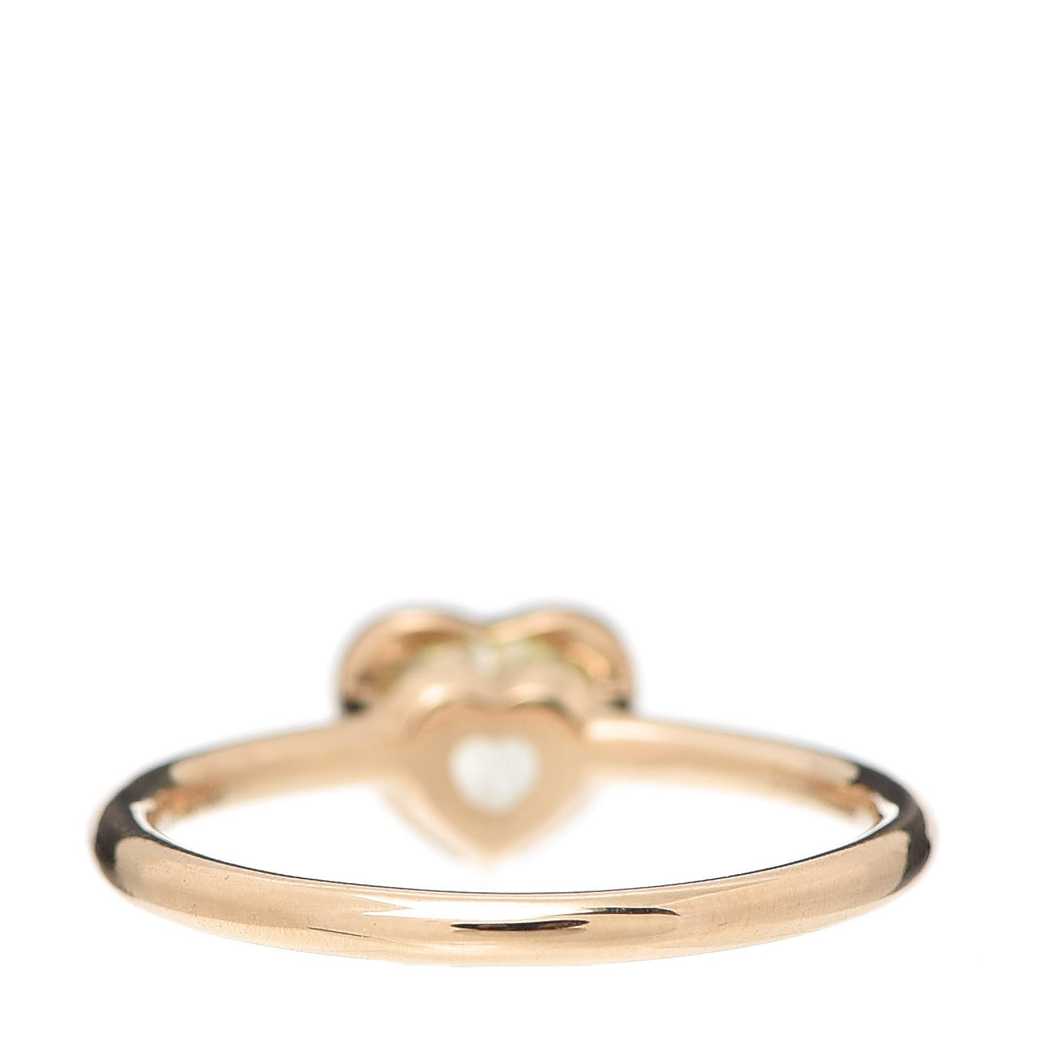 Tiffany 18K Rose Gold Fancy Light Yellow Diamond Bezet Heart Ring 55 7.25 3 of 5