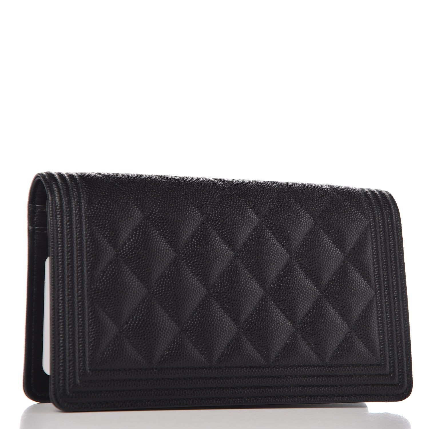 Chanel Caviar Quilted Boy Yen Wallet Black 3 of 9