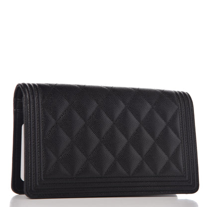 Chanel Caviar Quilted Boy Yen Wallet Black 3 of 9