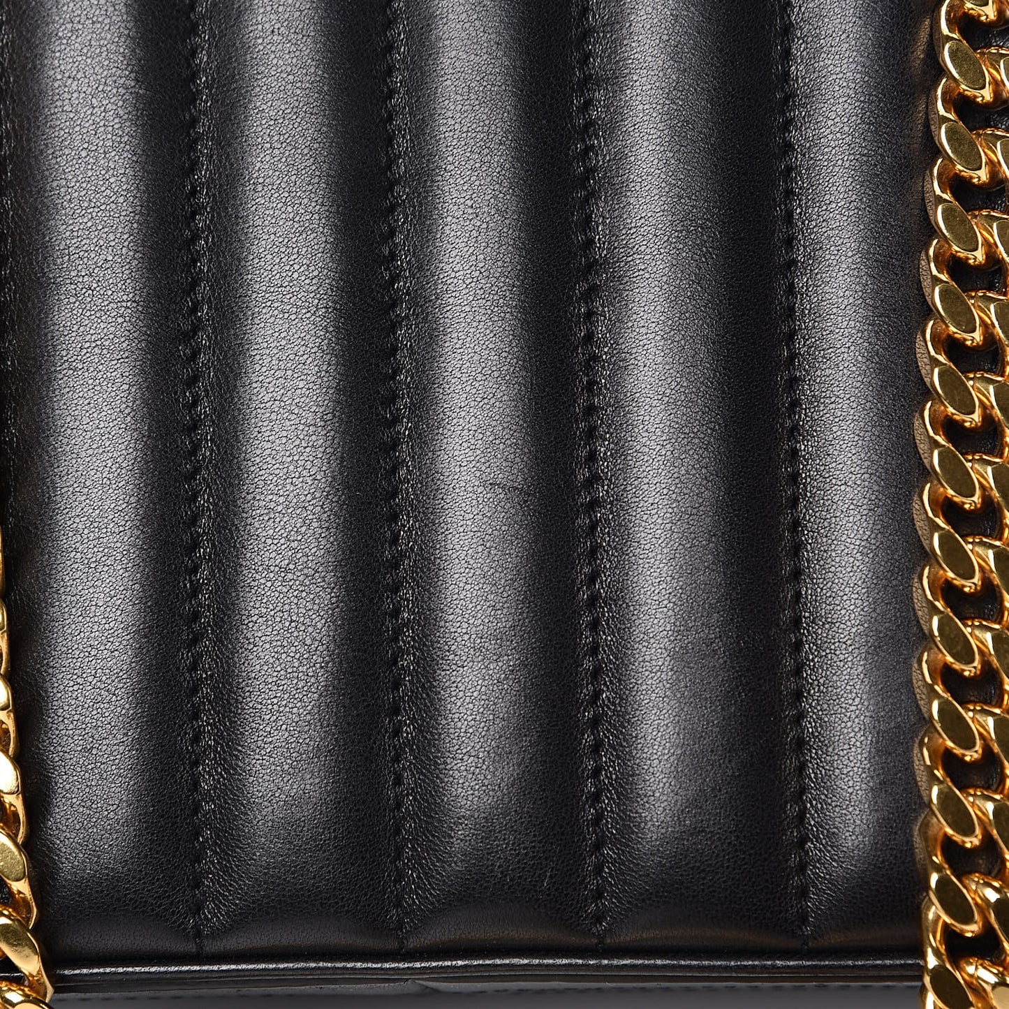 Lambskin Matelasse Monogram Medium Vicky Chain Bag Black