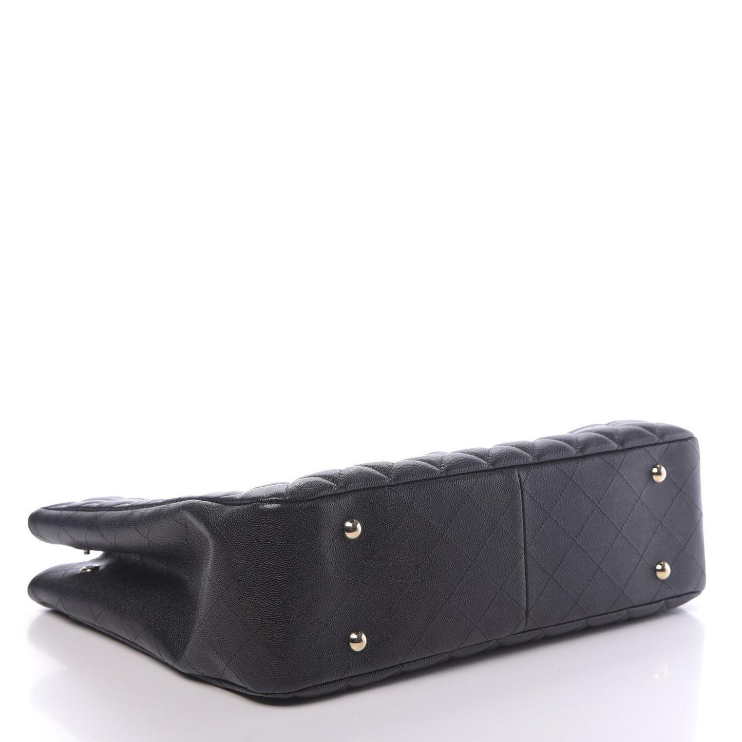 Caviar Quilted Large Shopping Tote Black