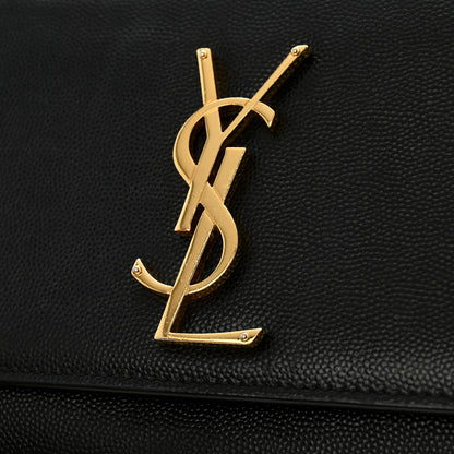 Saint Laurent Grain De Poudre Small Monogram Kate Satchel Black 11 of 13