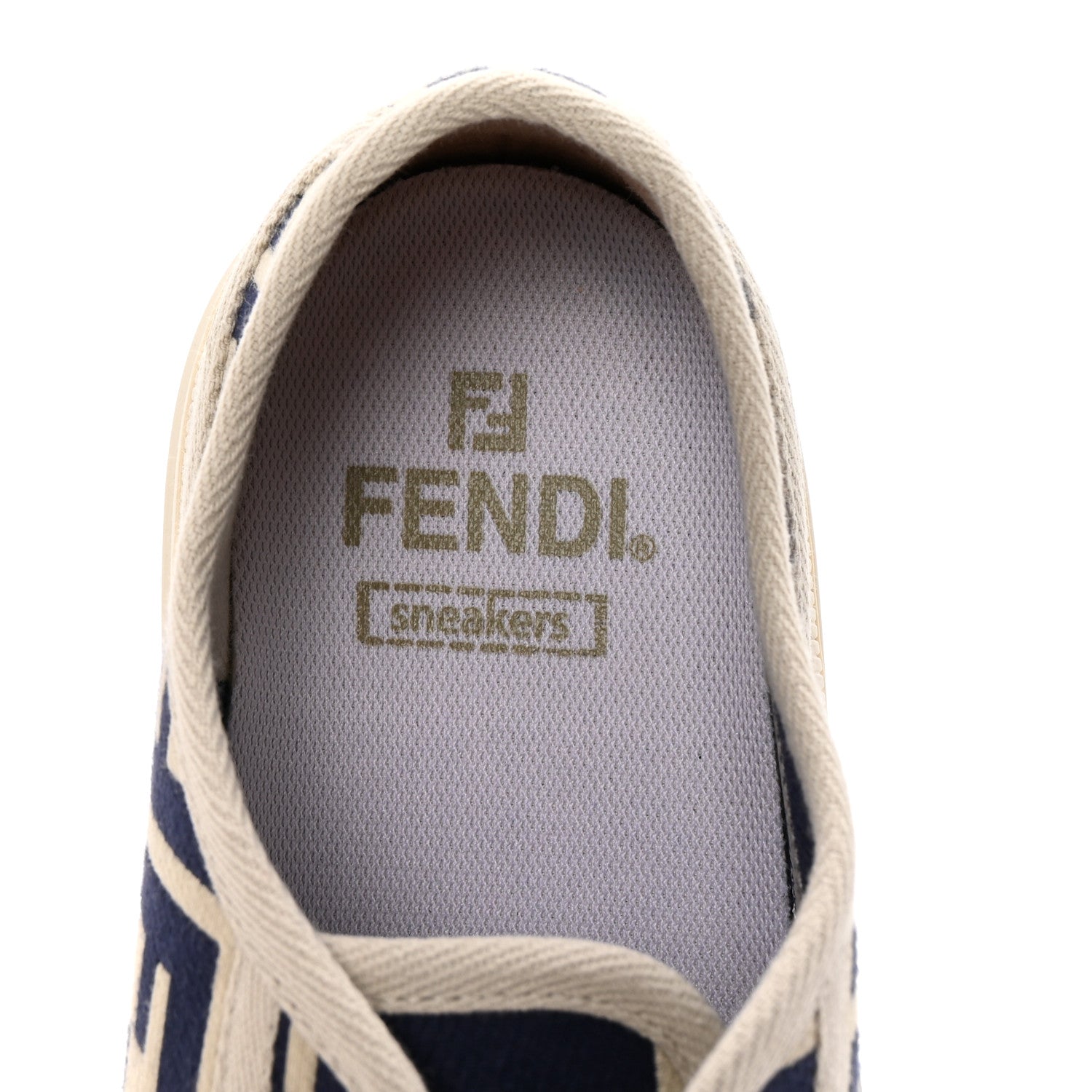 Fendi Woven Fabric FF Womens Domino Low Top Sneakers 38.5 Bei Midnight 8 of 10