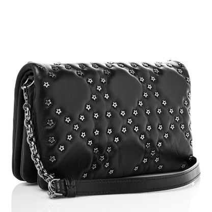 Christian Dior Calfskin Star Motif Macrocannage Mini Caro Bag Black 2 of 9