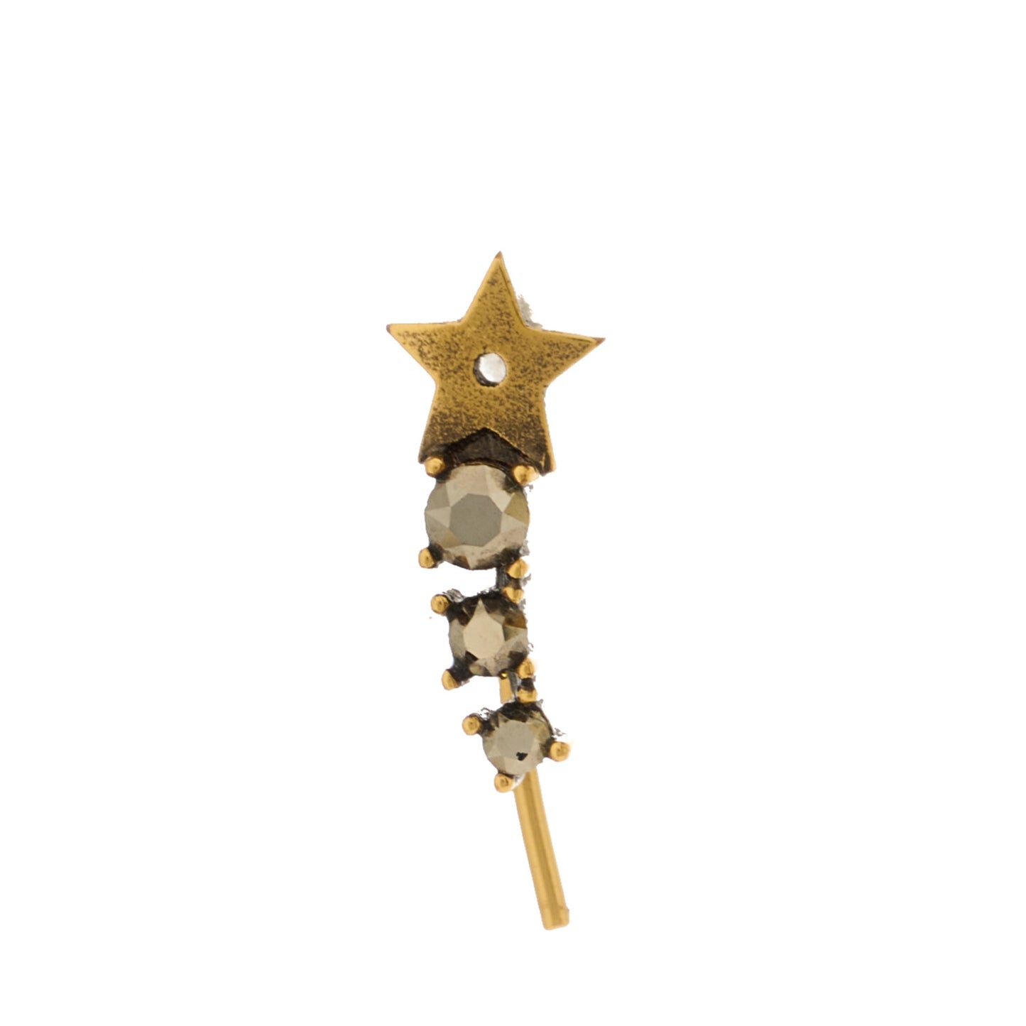 Pearl Mini Stars Tribales Climber Earrings Gold