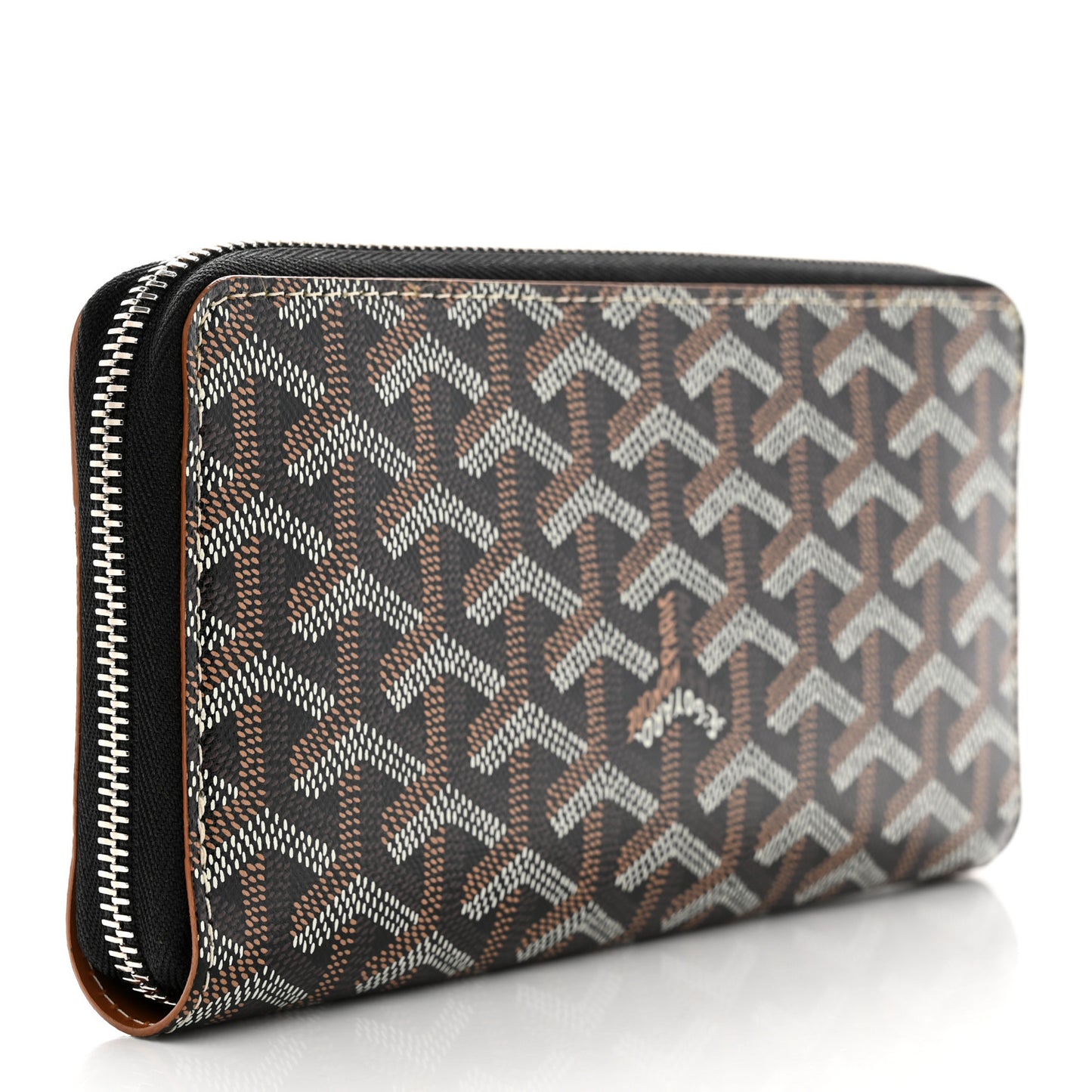 Goyardine Matignon Zip Around GM Wallet Black Gold
