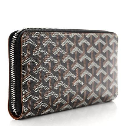 Goyard Goyardine Matignon Zip Around GM Wallet Black Gold 3 of 7