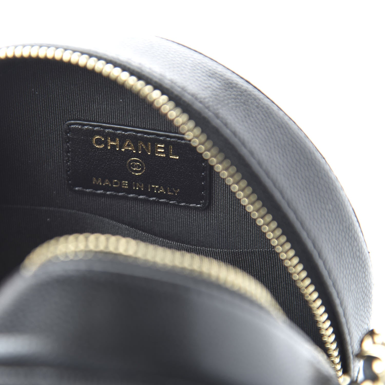 Chanel Caviar Quilted French New Wave Round Clutch With Chain Black 8 of 10