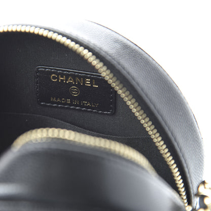 Chanel Caviar Quilted French New Wave Round Clutch With Chain Black 8 of 10