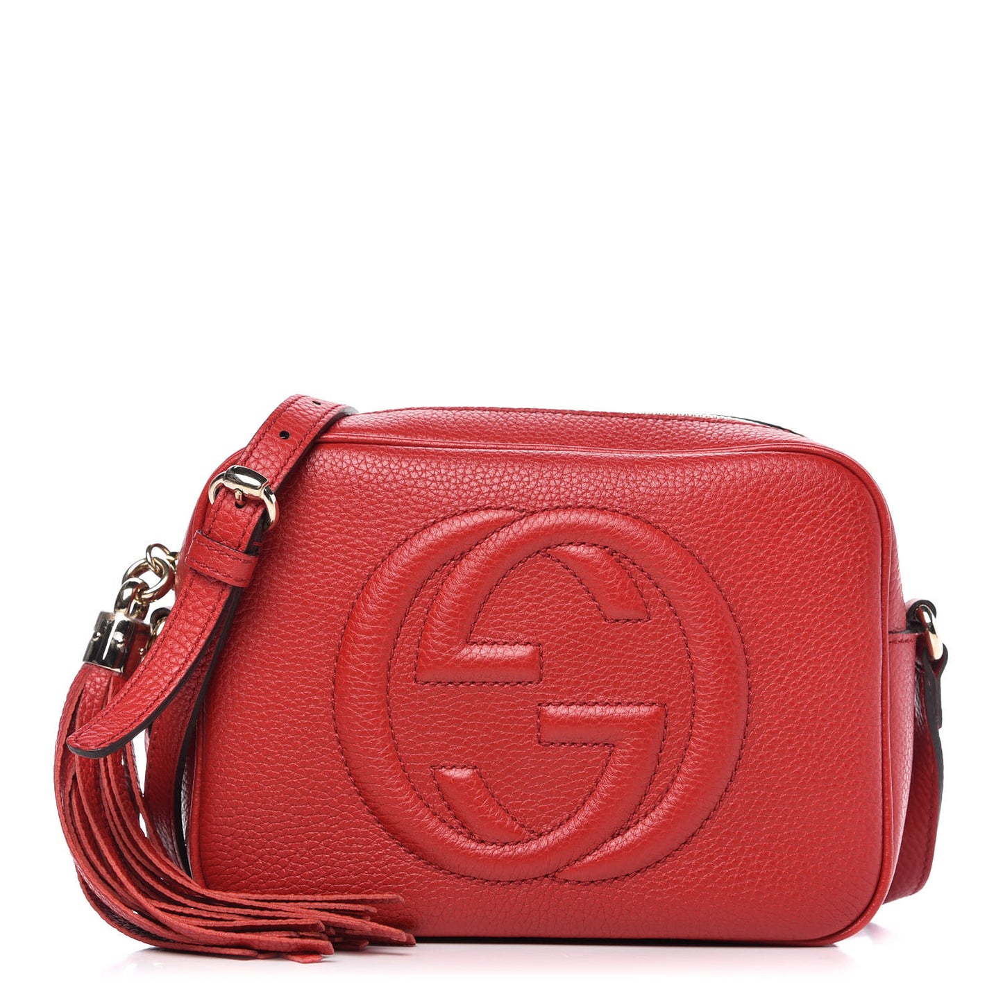 Pebbled Calfskin Small Soho Disco Bag Tabasco Red