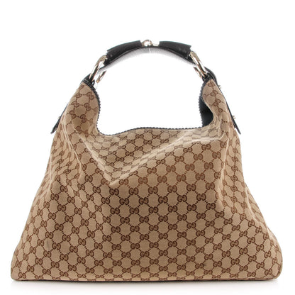 Gucci Monogram Large Horsebit Chain Hobo Dark Brown 1 of 7