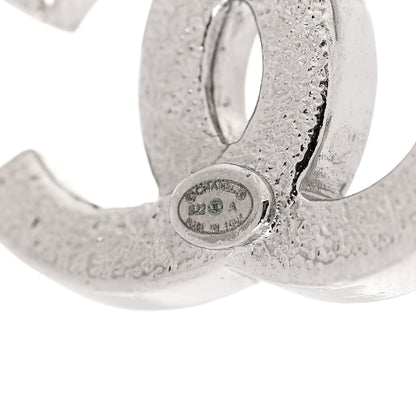 Chanel Crystal CC Earrings Silver Black 3 of 5
