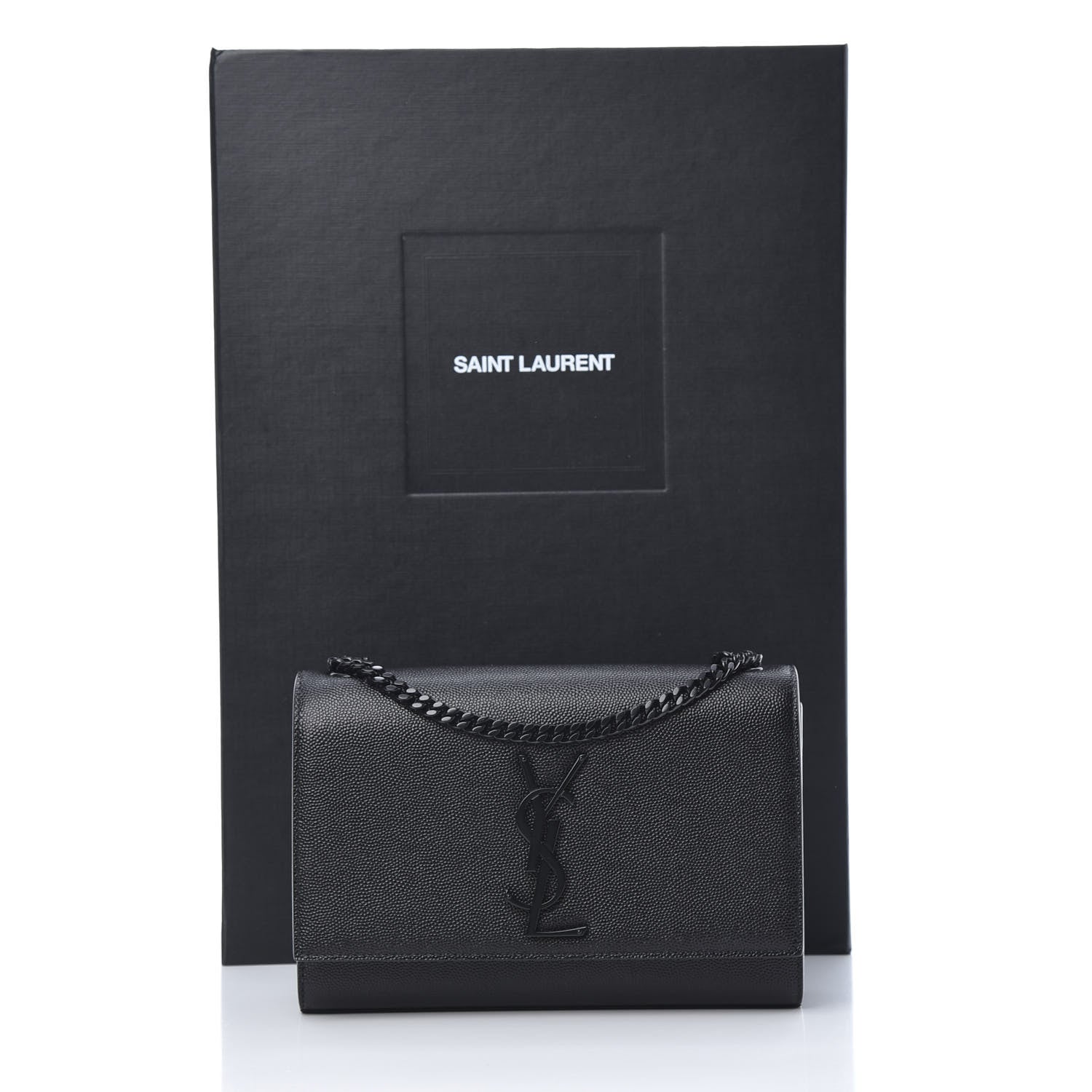 Saint Laurent Grain De Poudre Small Monogram Kate Satchel Black 11 of 11