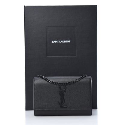 Saint Laurent Grain De Poudre Small Monogram Kate Satchel Black 11 of 11