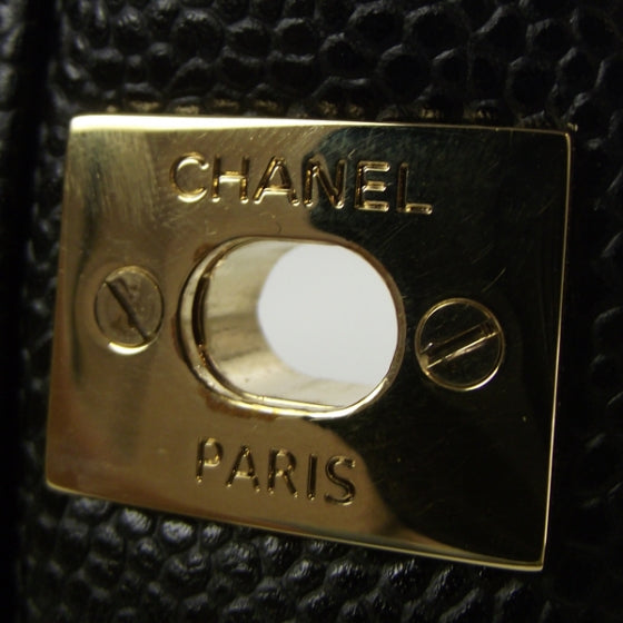 Chanel Caviar Quilted Medium Double Flap Black 10 of 12