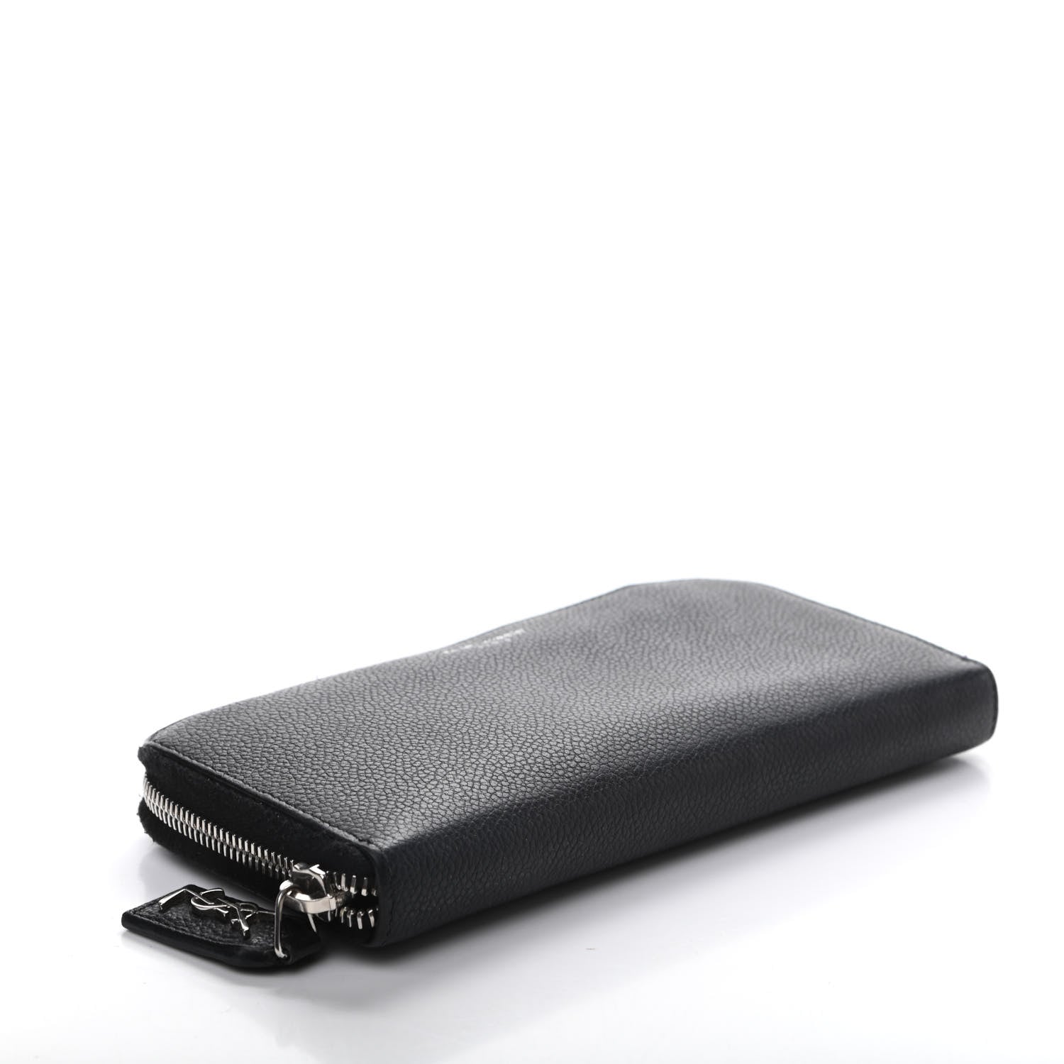 Saint Laurent Grained Calfskin Rive Gauche Zip Around Wallet Black 4 of 11