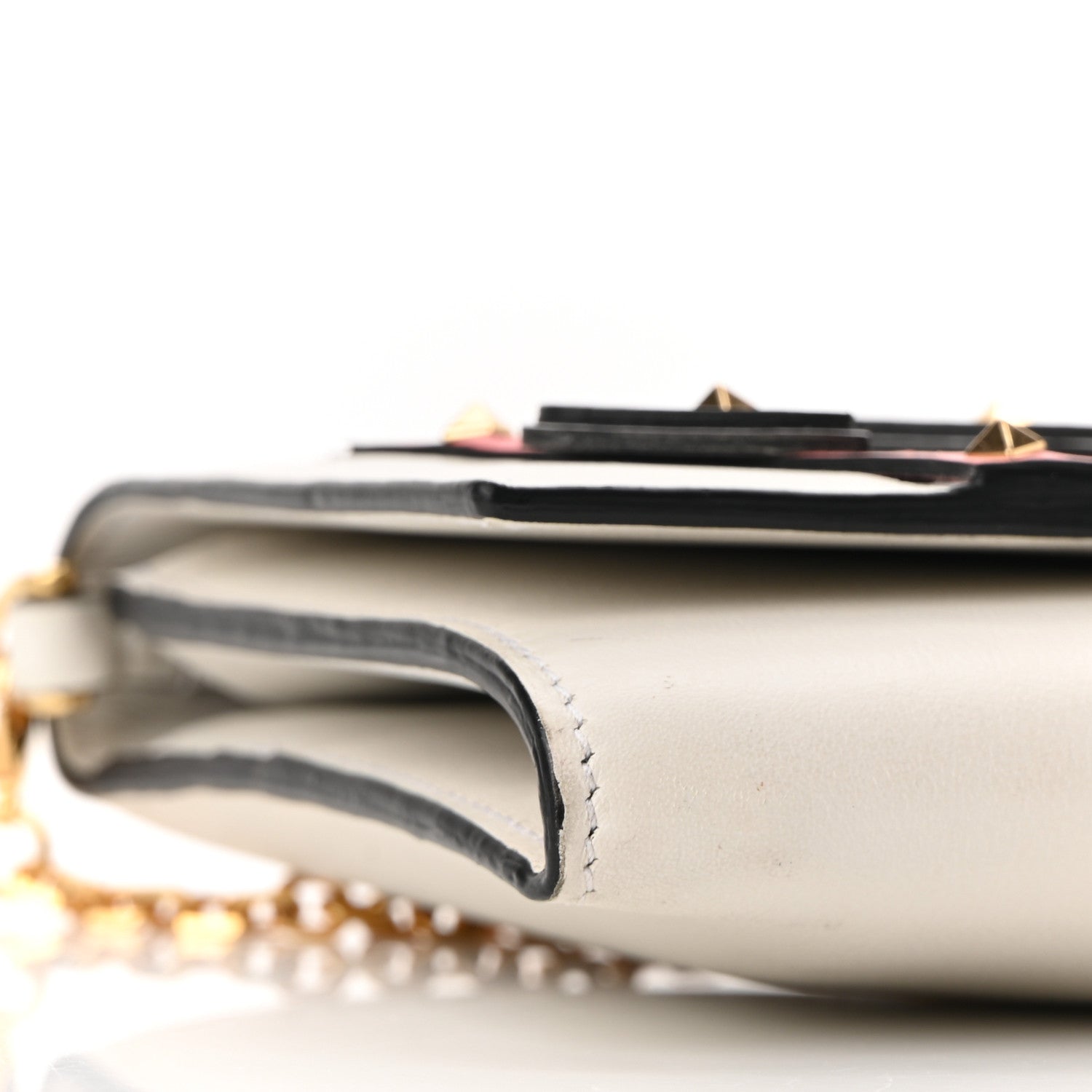Valentino Garavani Vitello Loveblade Embellished Chain Wallet White 10 of 11