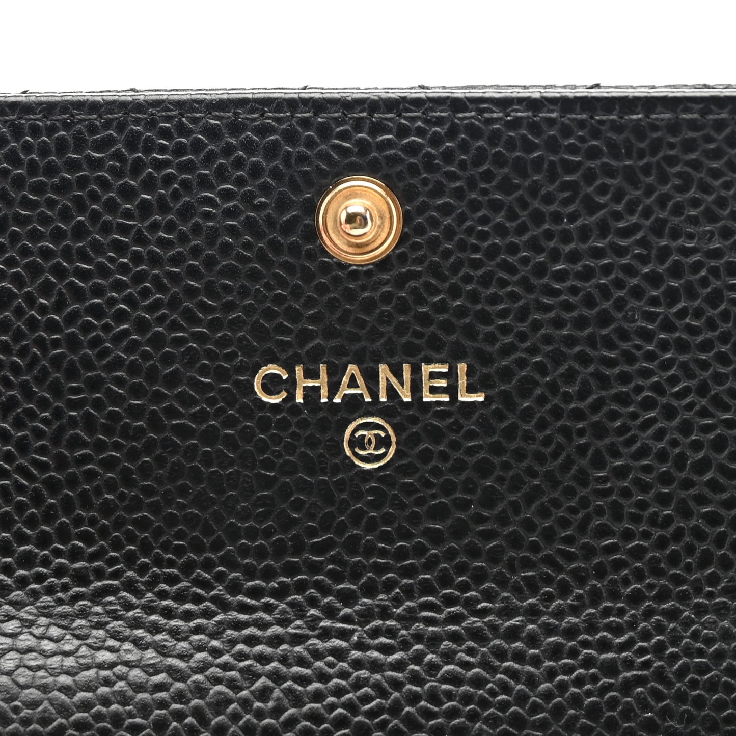 Caviar Quilted Flap Card Holder Black