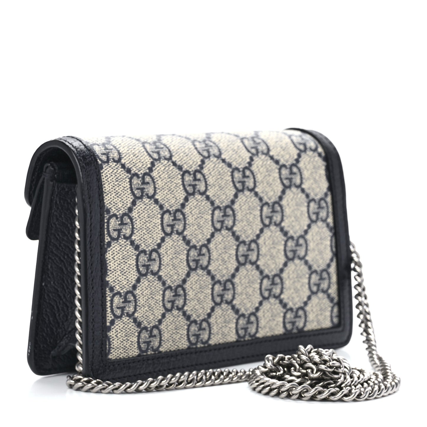 GG Supreme Monogram Textured Dollar Calfskin Super Mini Dionysus Shoulder Bag Beige Blue