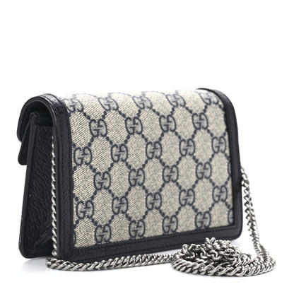 Gucci GG Supreme Monogram Textured Dollar Calfskin Super Mini Dionysus Shoulder Bag Beige Blue 3 of 11