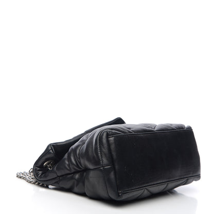 Saint Laurent Lambskin Quilted Small Loulou Puffer Monogram Chain Satchel Black 3 of 9