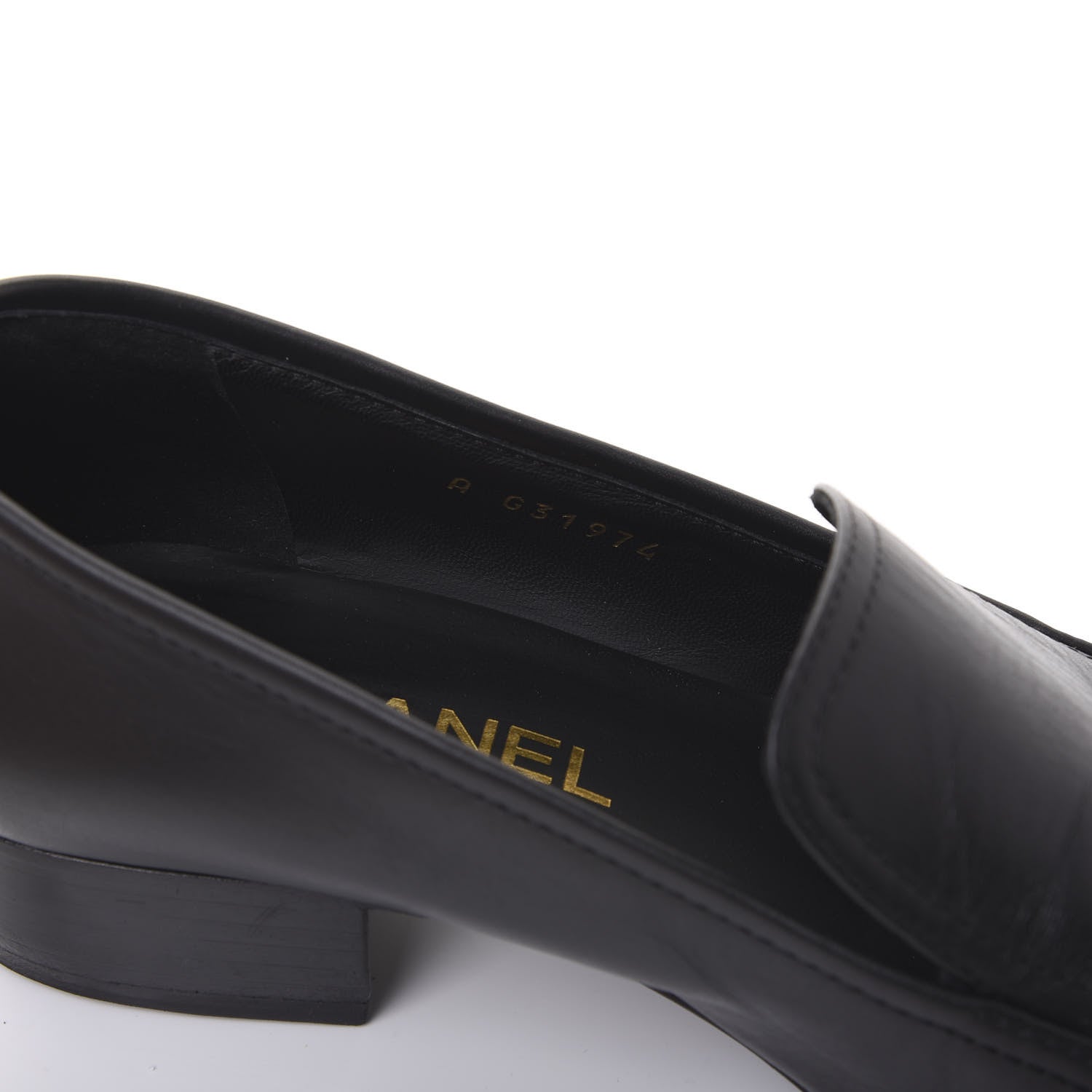 Chanel Calfskin CC Mocassin Loafers 38.5 Black 8 of 9