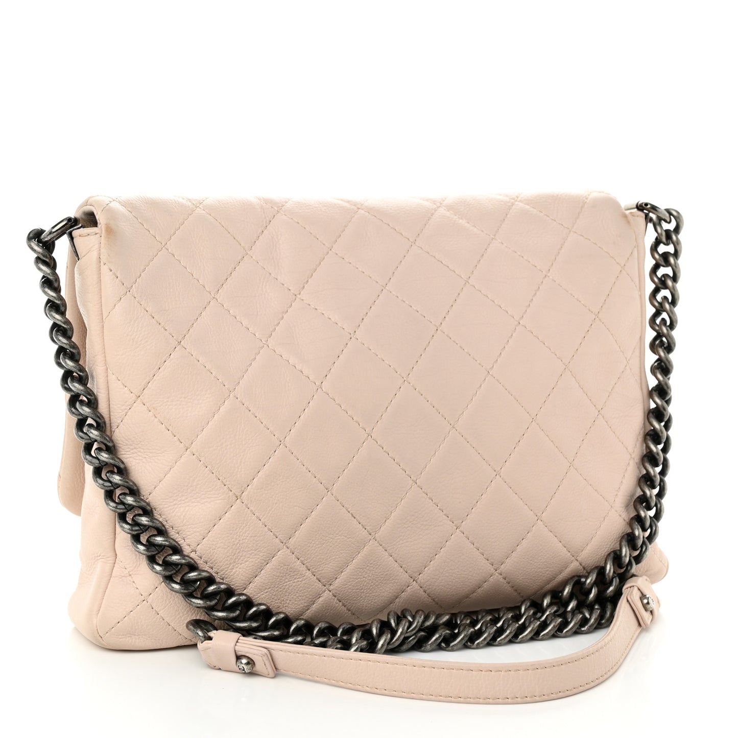Calfskin Quilted Couture Messenger Light Pink