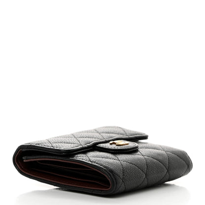Chanel Caviar Quilted Compact Flap Wallet Black 4 of 9