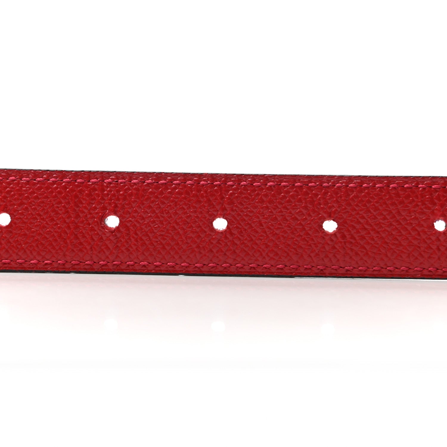 Hermes Epsom Swift 24mm Belt Strap 85 Rouge Casaque Magnolia 4 of 5