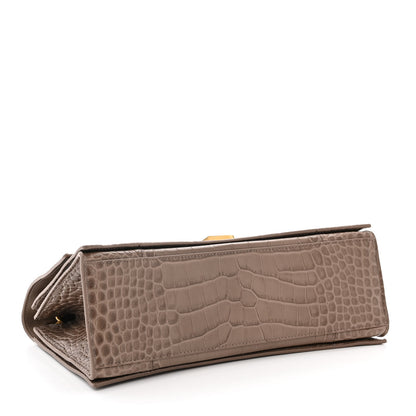 Balenciaga Extra Supple Calfskin Crocodile Embossed Medium Crush Chain Bag Brown 4 of 10