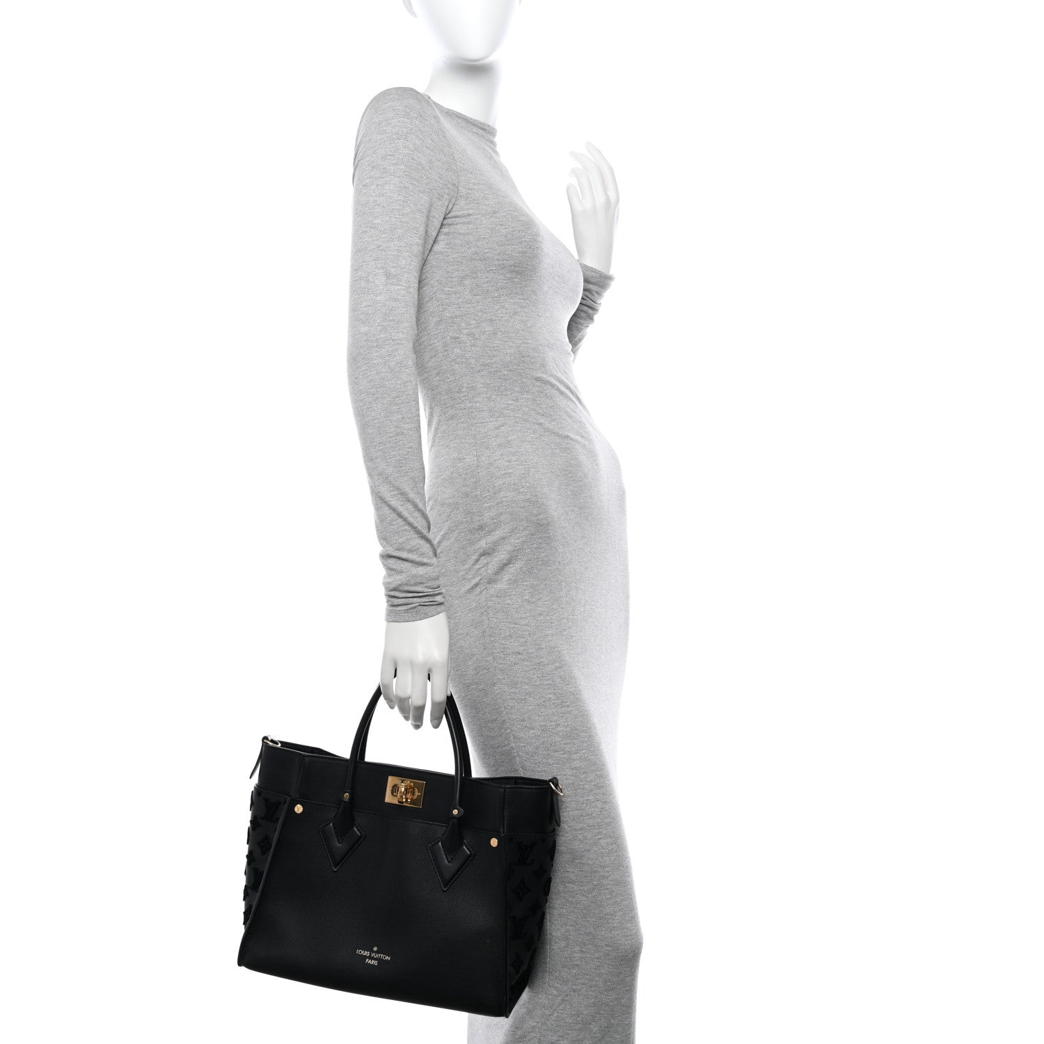 Louis Vuitton Calfskin Monogram Tufting On My Side Black 3 of 9