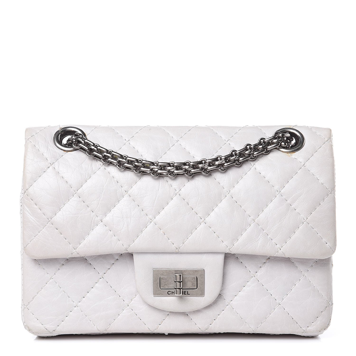 Chanel Aged Calfskin 50th Anniversary 2.55 Reissue 224 Flap White 1 of 18