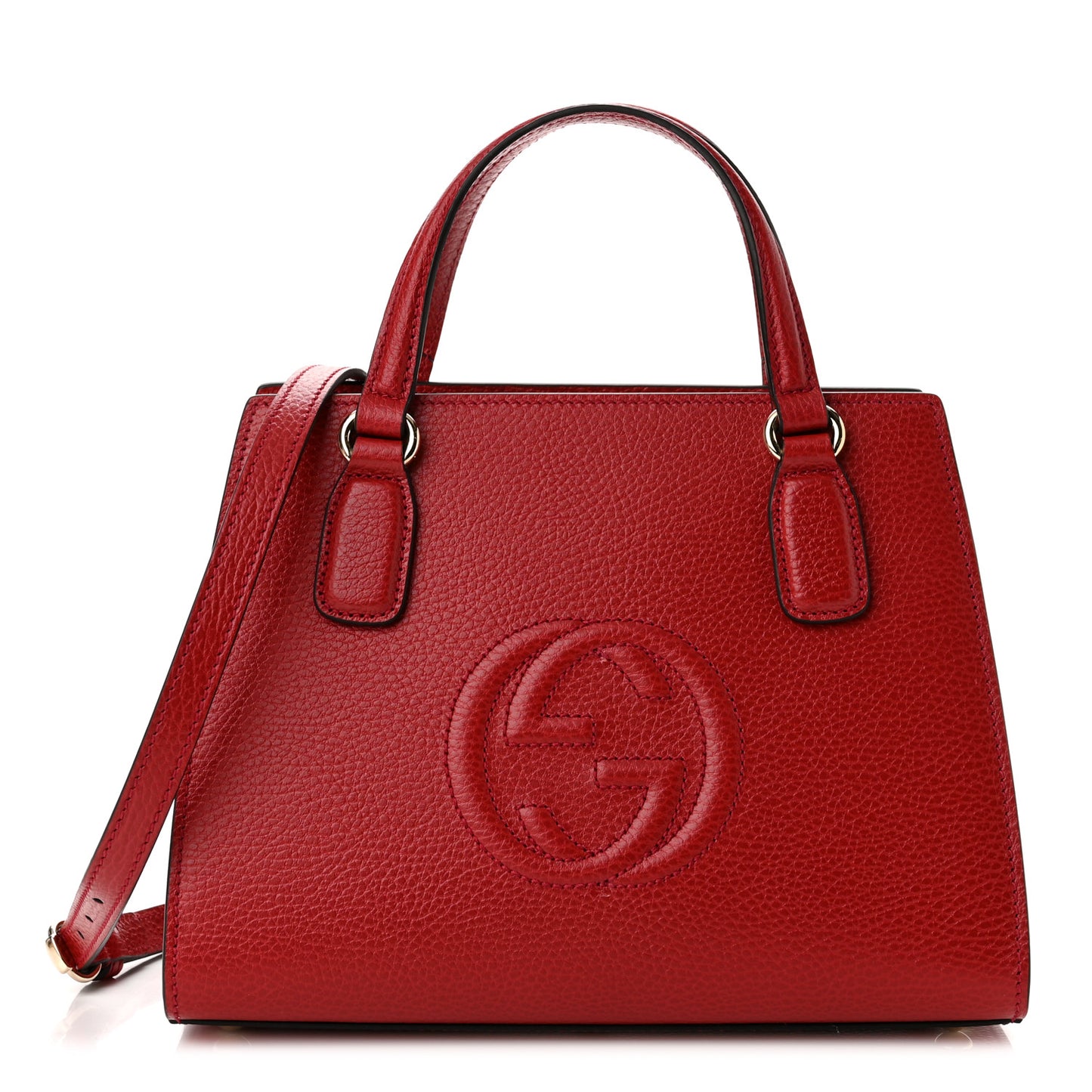 Dollar Calfskin Medium Soho Top Handle Satchel Hibiscus Red