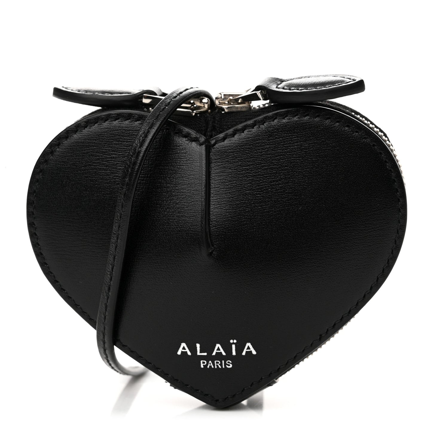 Buffed Calfskin Le Coeur Mini Coin Pouch Black