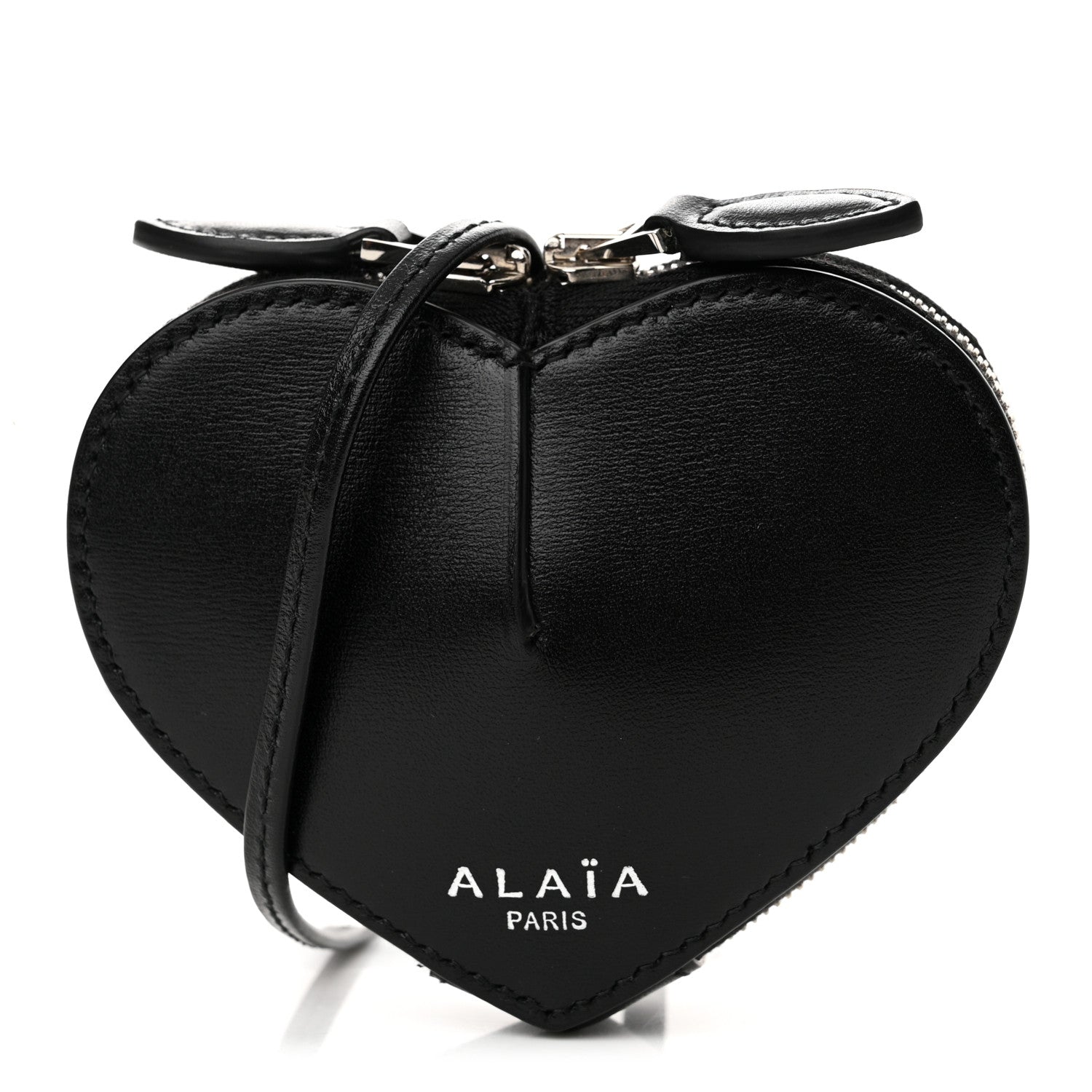 Alaia Buffed Calfskin Le Coeur Mini Coin Pouch Black 1 of 9
