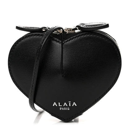 Alaia Buffed Calfskin Le Coeur Mini Coin Pouch Black 1 of 9