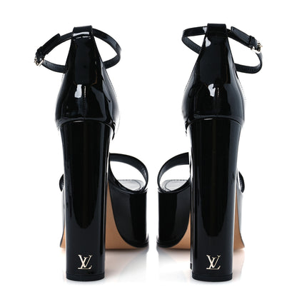 Louis Vuitton Patent Calfskin Fame Platform Sandal 39.5 Black 6 of 13