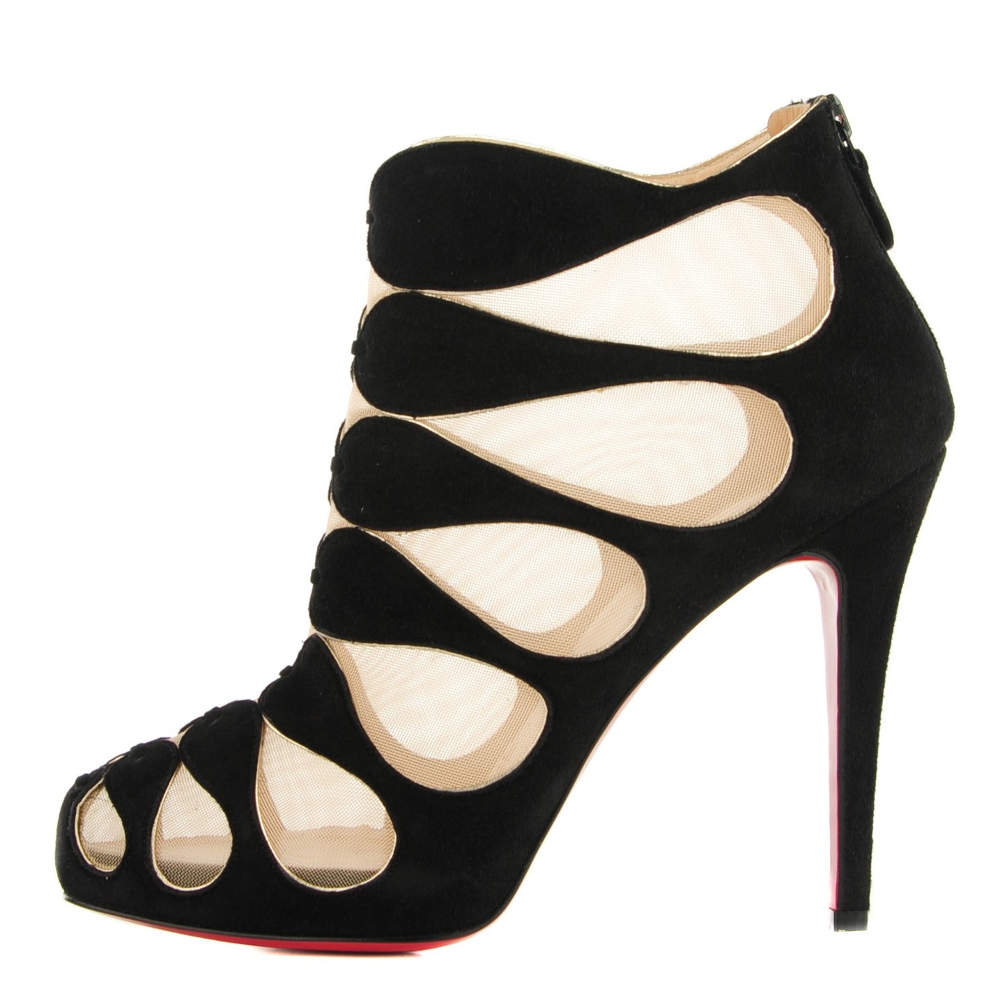 Suede Circus Cutout Booties 38.5 Black