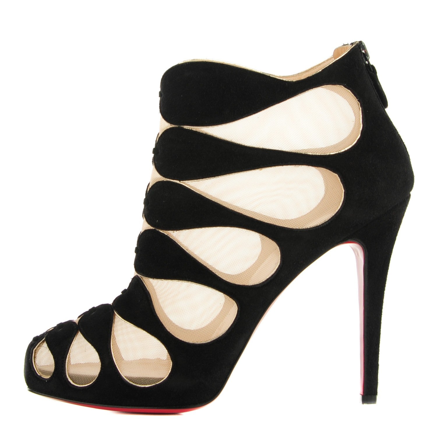 Christian Louboutin Suede Circus Cutout Booties 38.5 Black 1 of 7