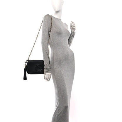 Gucci Pebbled Calfskin Medium Soho Flap Crossbody Black 2 of 10