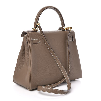 Hermes Togo Kelly Retourne 28 Etoupe 3 of 11