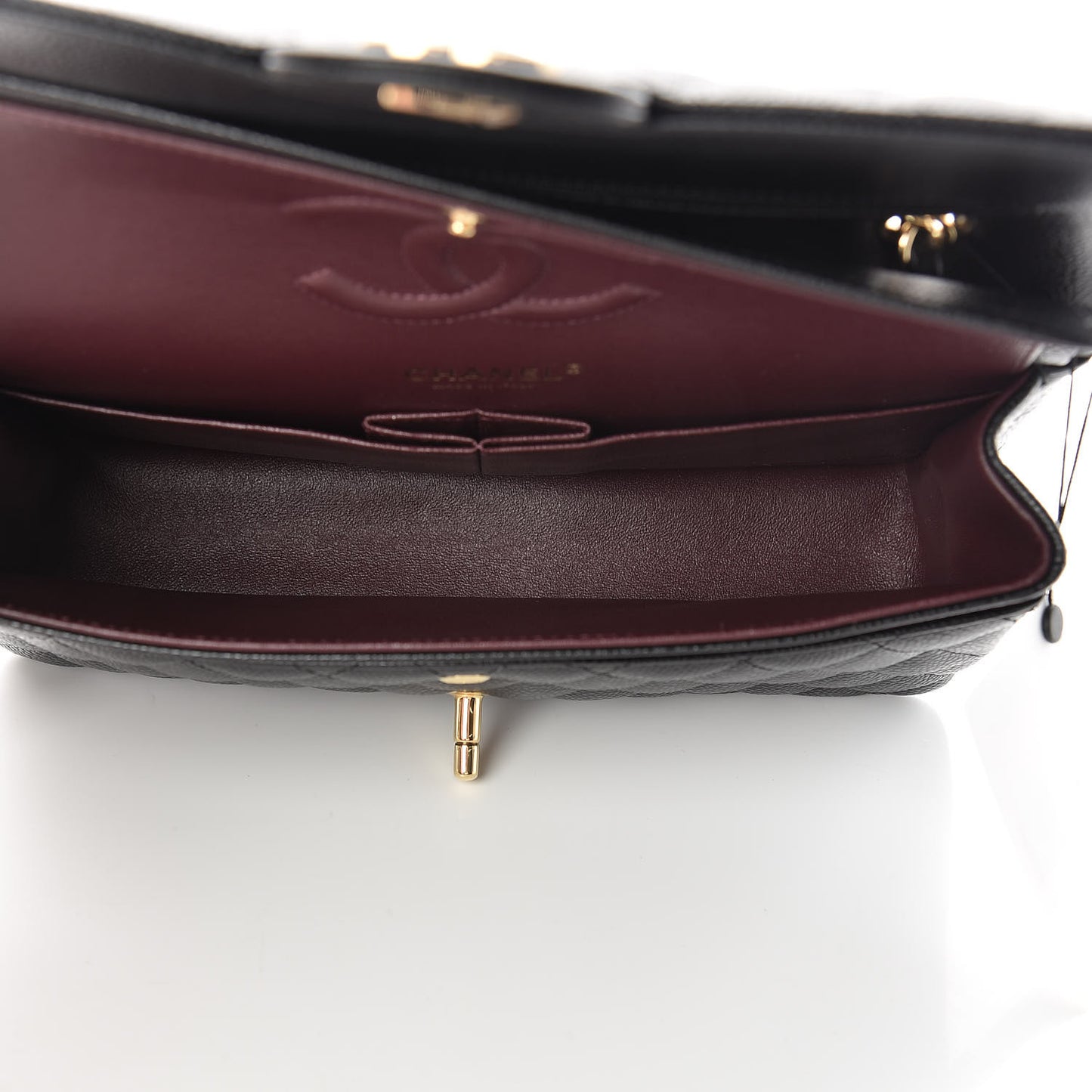 Caviar Quilted Medium Double Flap Black