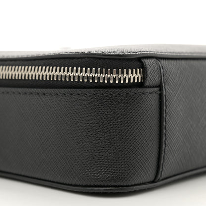 Prada Saffiano Travel Medium Brique Crossbody Bag Black 8 of 10