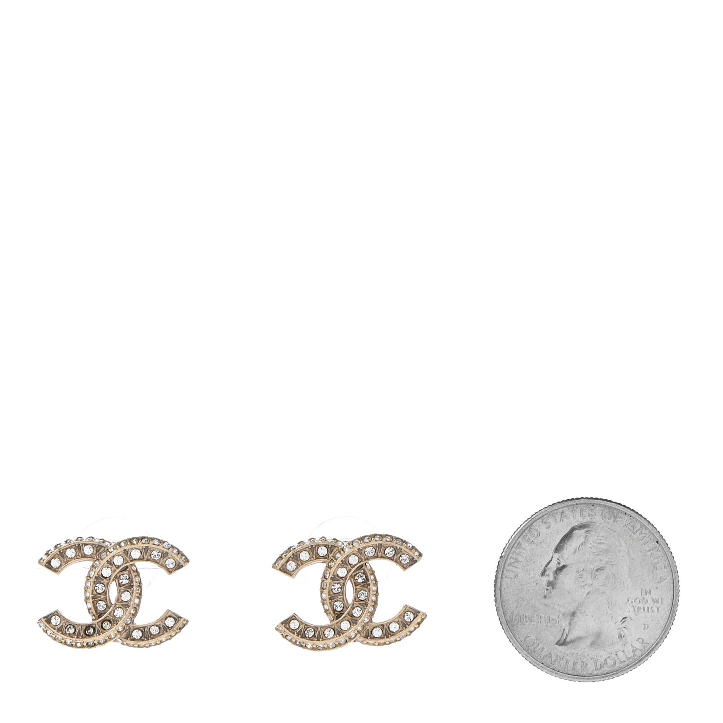 Crystal Timeless CC Earrings Light Gold
