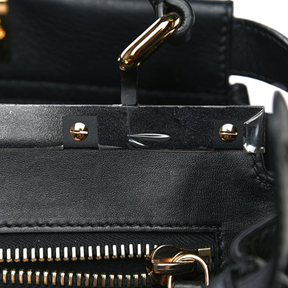Fendi Vitello Seta Shiny Nappa Medium Peekaboo Iconic Satchel Black 12 of 18