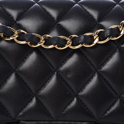 Chanel Lambskin Quilted Medium Double Flap Black 10 of 11