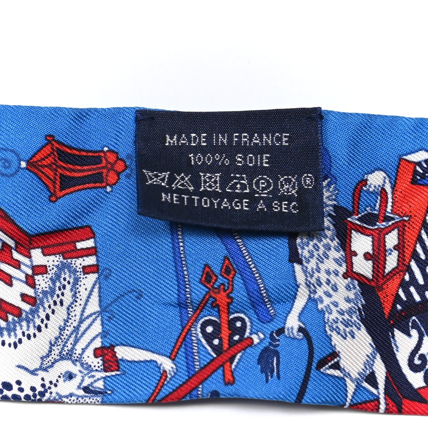 Hermes Silk La Folle Parade Twilly Bleu Gitane Rouge 4 of 6